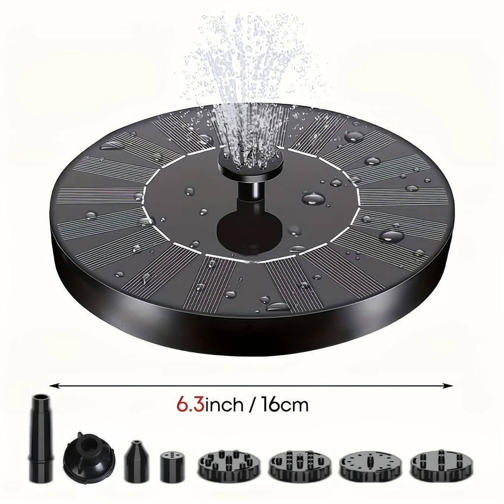 1pc Solar Bird Bath Fountain Pump - Independent Floating; for Gardens; Terraces; Ponds; and Swimming Pools - Fluidscape Outdoor Solar Powered Fountain