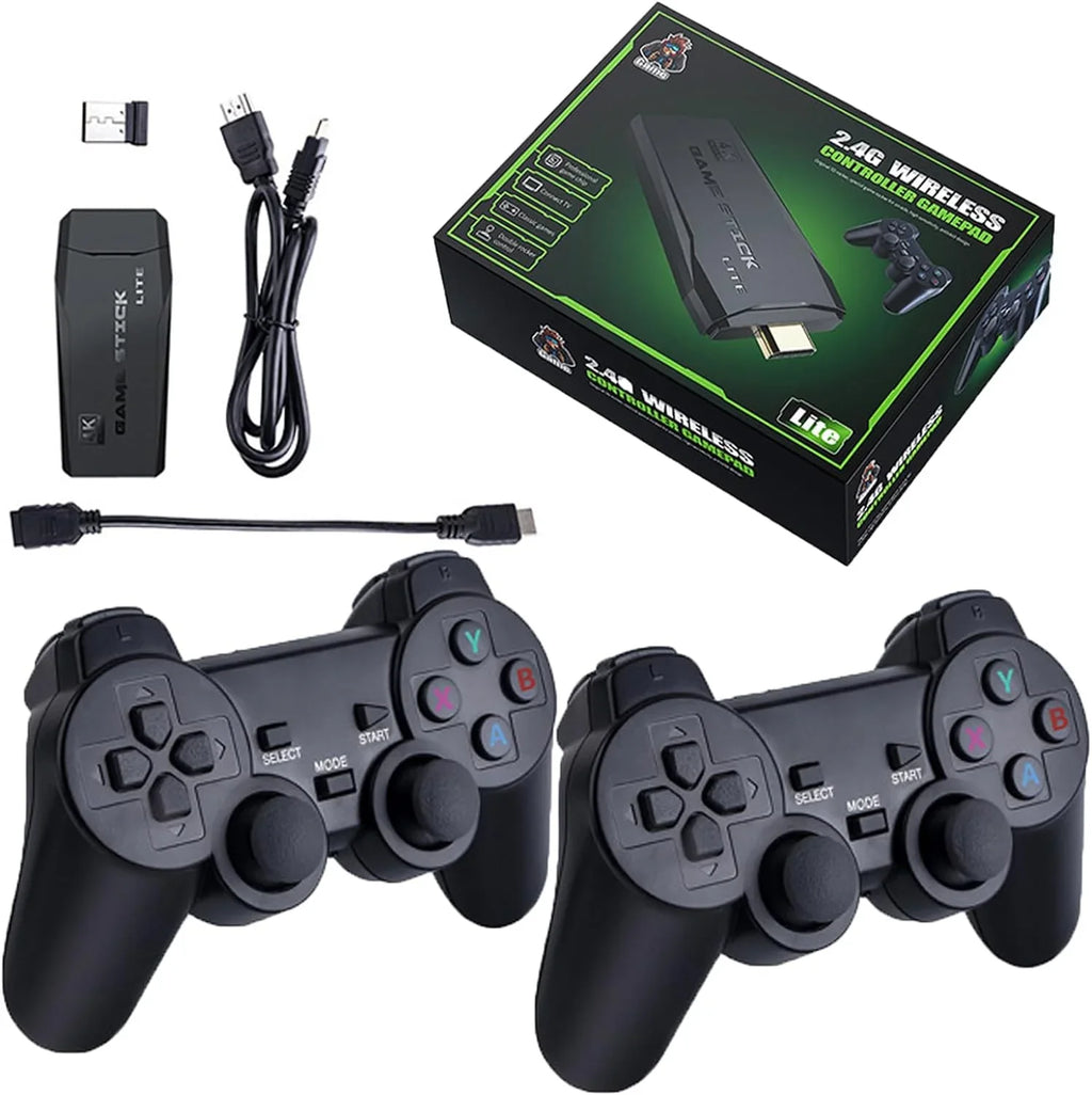 Retro Game Console; Nostalgia Video Game; Retro Game Stick Plug and Play Built-in 20;000+ Games; 4K HD Output; and 2.4GHz Wireless Controller(64G)