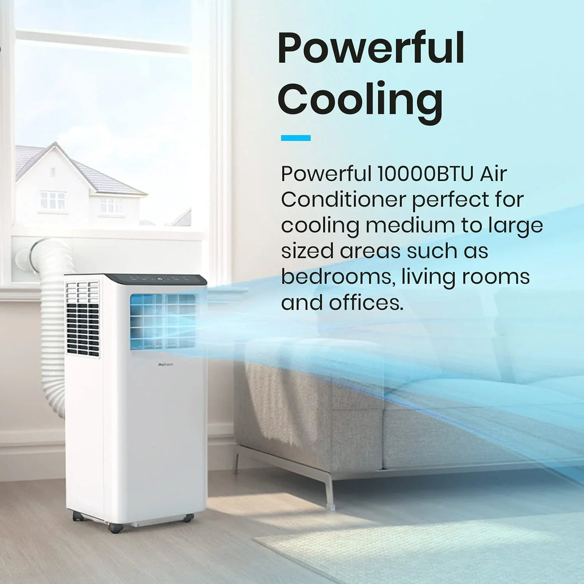 QCAI 4 in 1 Portable Air Conditioner for Room 10000 BTU 450SqFt Air Conditioning Unit; Smart Air Conditioner with Fan; Dehumidifier; Night; Timer; Window Venting Kit; Wifi Portable AC Unit