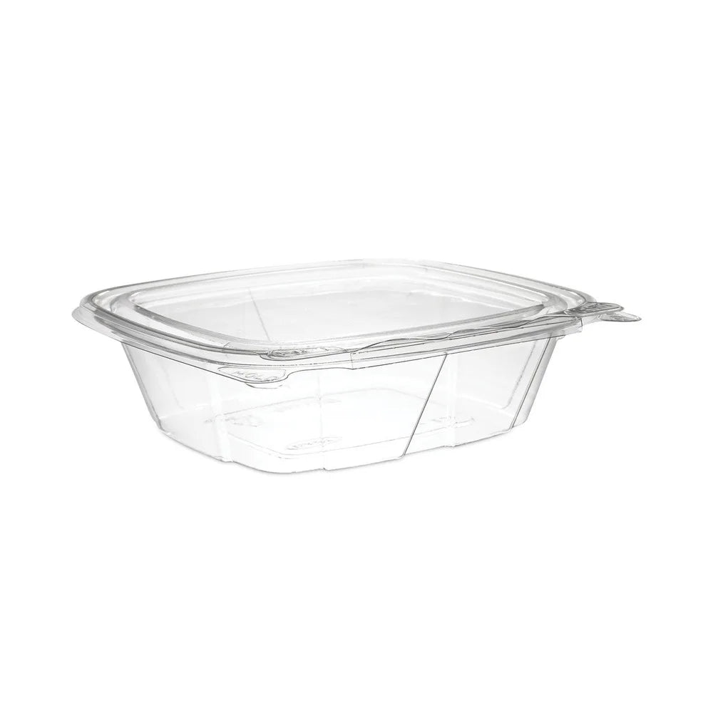 Dart ClearPac SafeSeal Tamper-Resistant/Evident Containers; Flat Lid; 12 oz; 4.9 x 2 x 5.5; Clear; Plastic; 100/Bag; 2 Bags/Carton