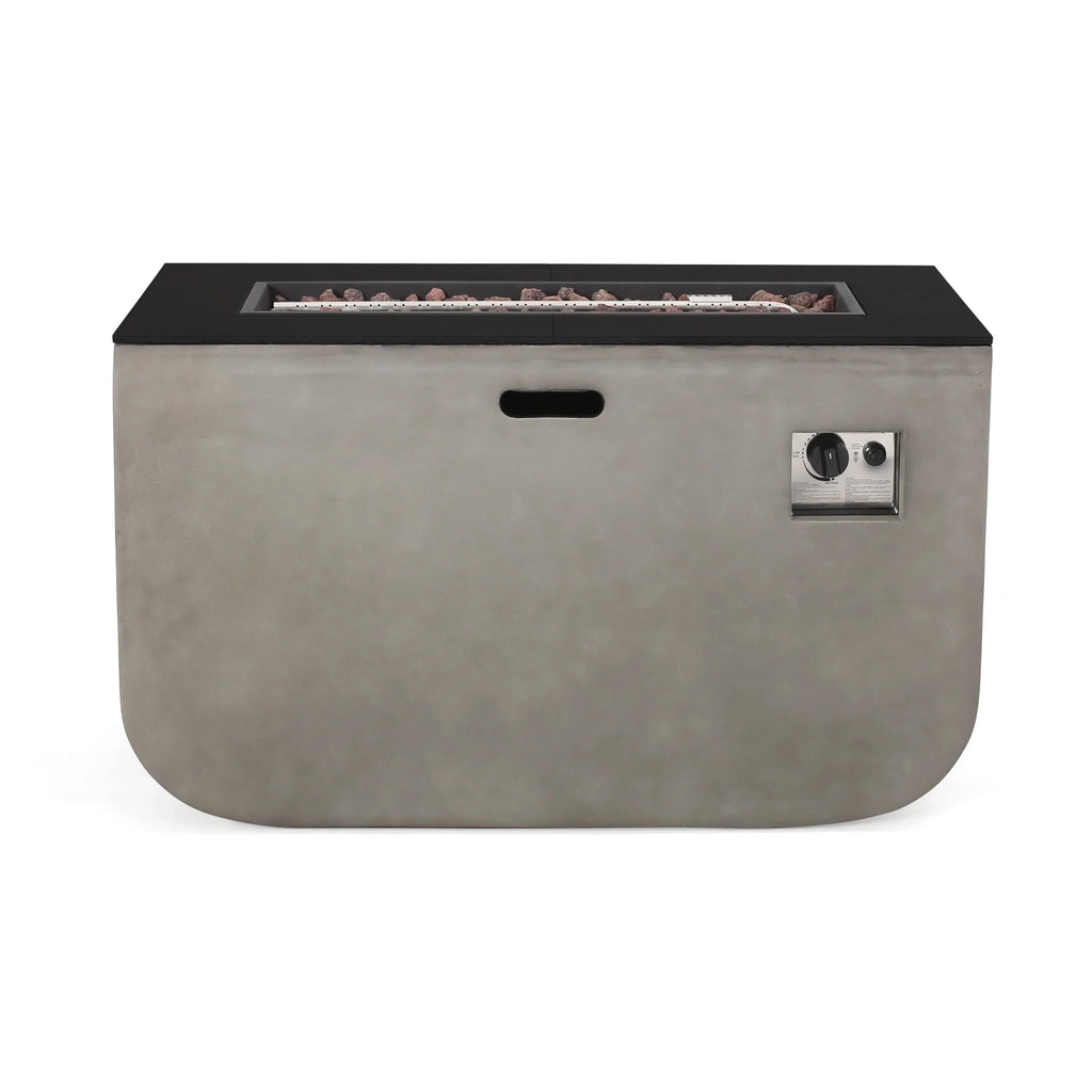 Christopher Knight Home Adio Outdoor 50;000 BTU Modern 40-inch Rectangular Lightweight Concrete and Ceramic Fire Pit Table by