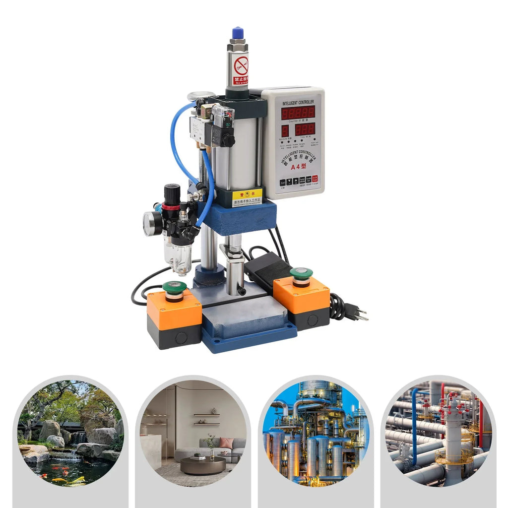 Wuzstar Pneumatic Punch Press Device; 440lbs Digital Double Control Desktop Punching Press Device