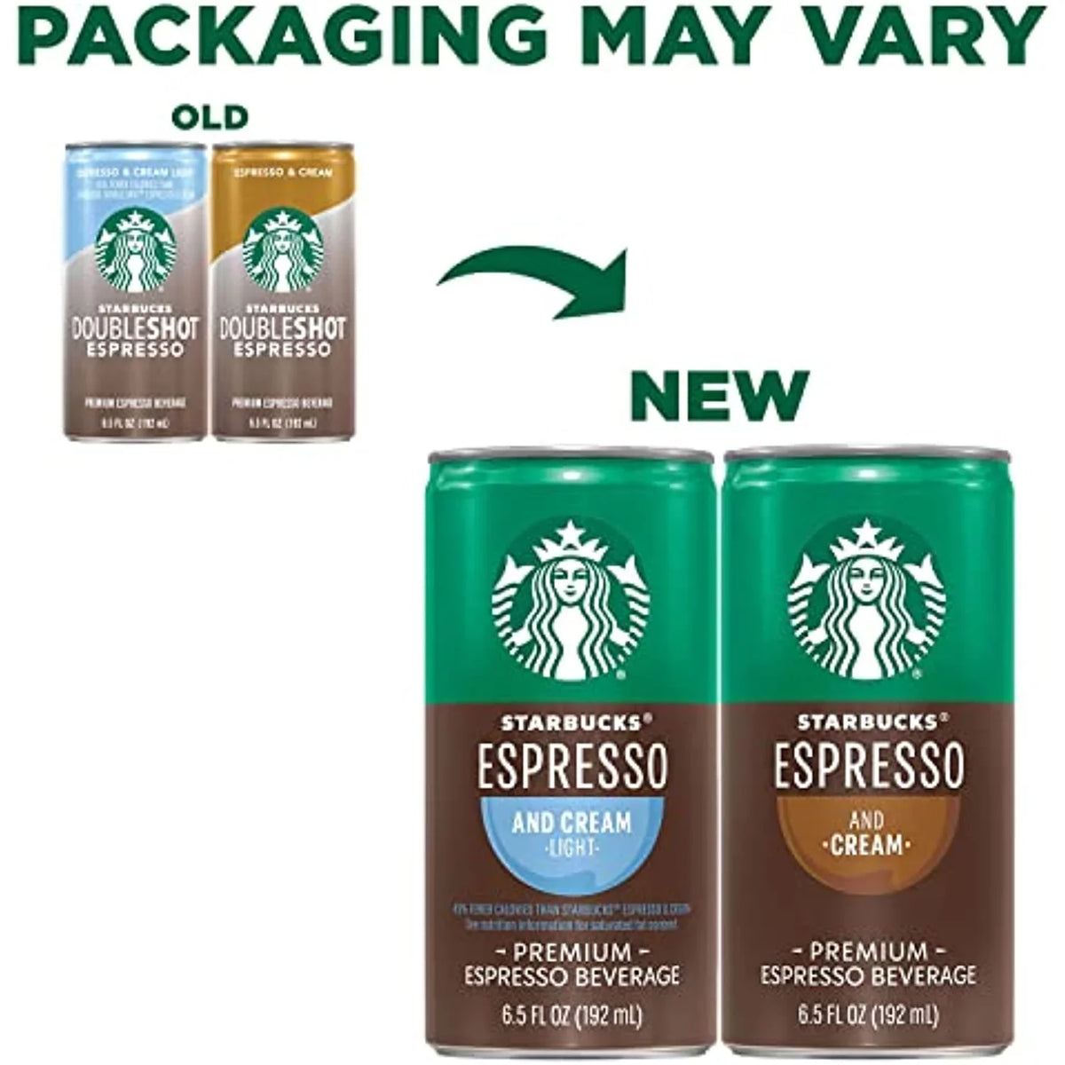 Starbucks Ready To Drink Coffee; Espresso & Cream Light; 6.5Oz Cans (12 Pack) (Packaging May Vary)