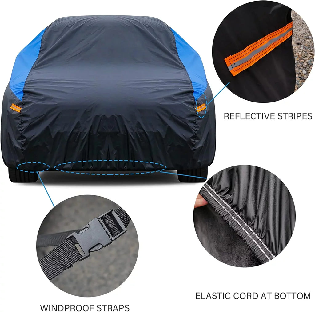 SUV Car Cover Fluidproof All Weather ; Size 1 FitSUV-Length up to 181 inch; Blue