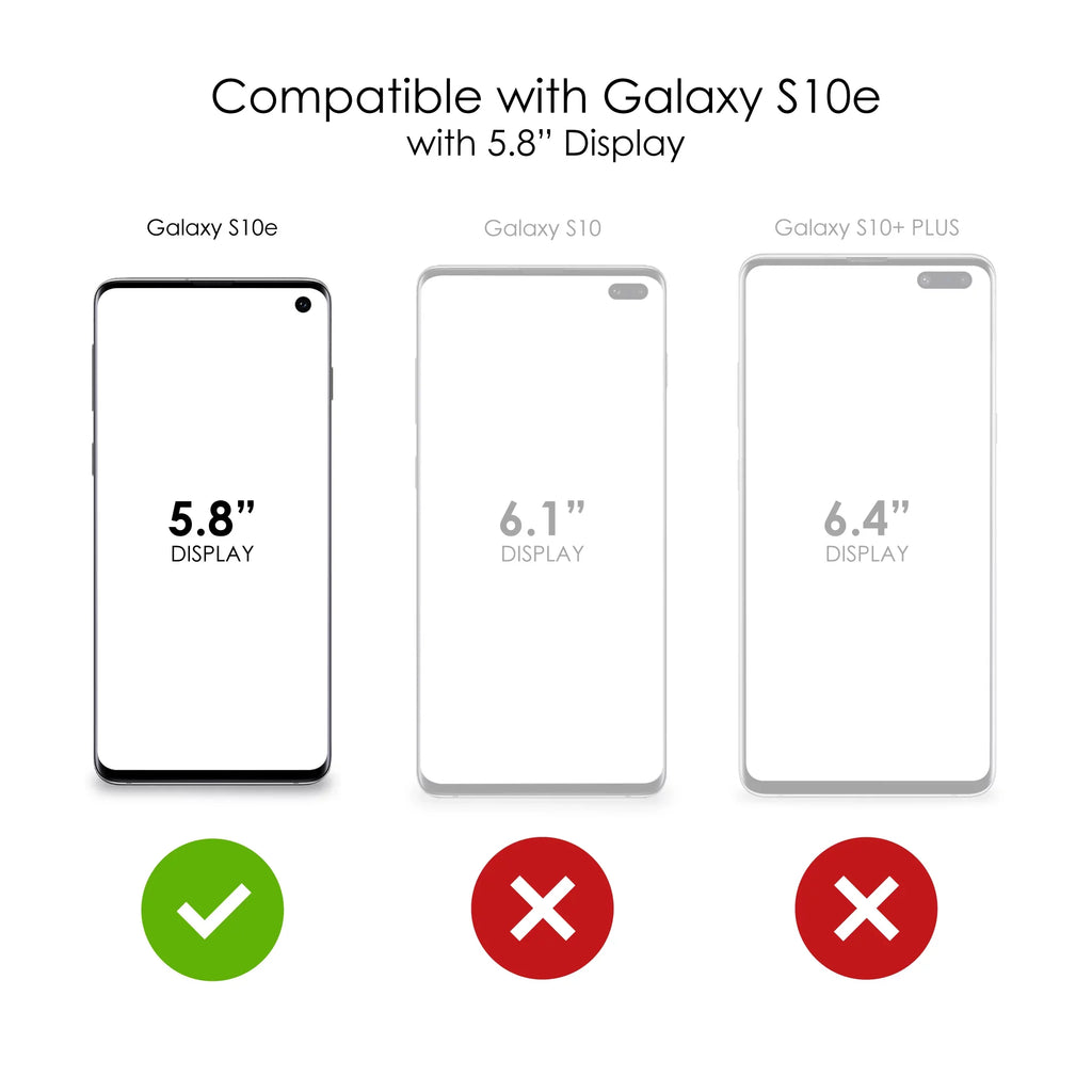 DistinctInk Clear Shockproof Hybrid Case for Samsung Galaxy S10e (5.8" Screen) - TPU Bumper; Acrylic Back; Tempered Glass Screen Protector - 2 Corinthians 5:7 - Walk By Faith Even When I Cannot See