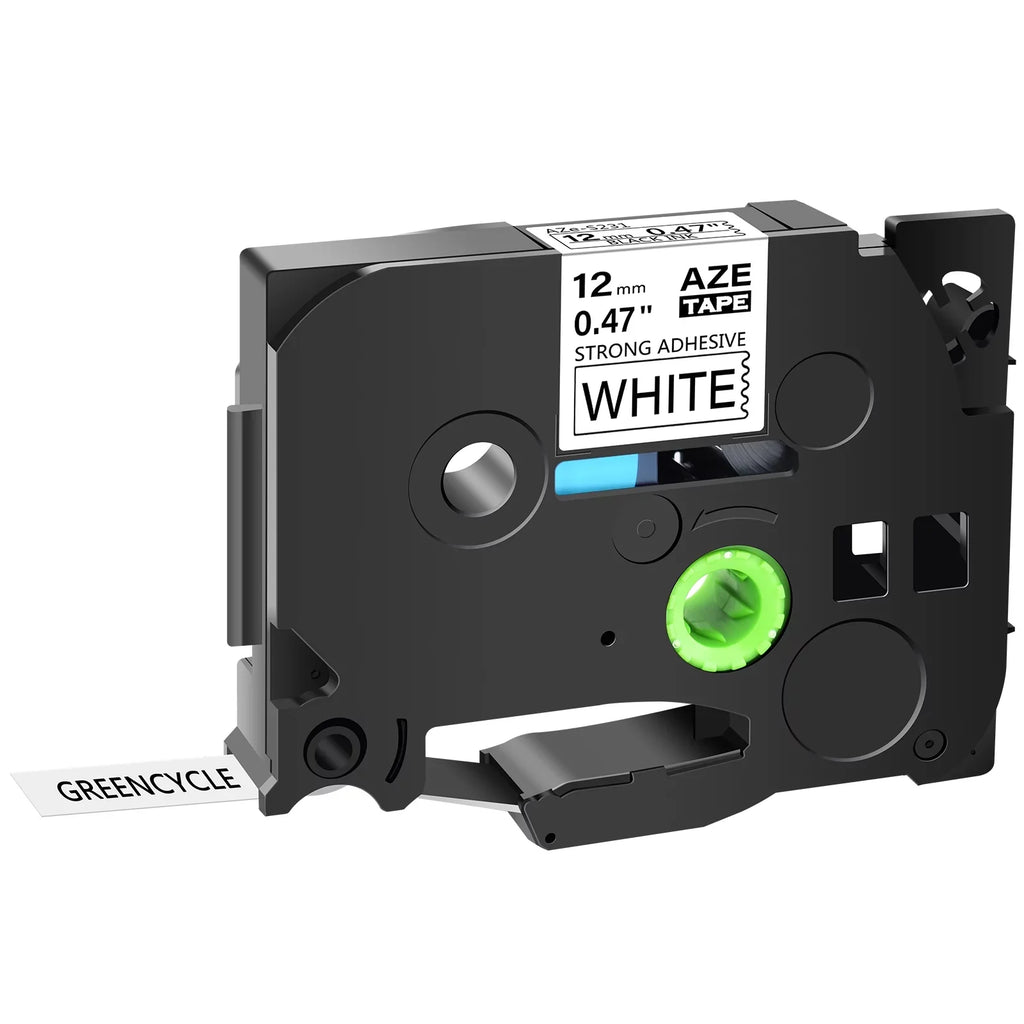 GREENCYCLE 40PK Compatible for Brother P-touch Black on White 12mm TZ TZe TZe-S231 TZ-S231 TZe-231 TZ-231 Extra Strength Laminated Label Tape