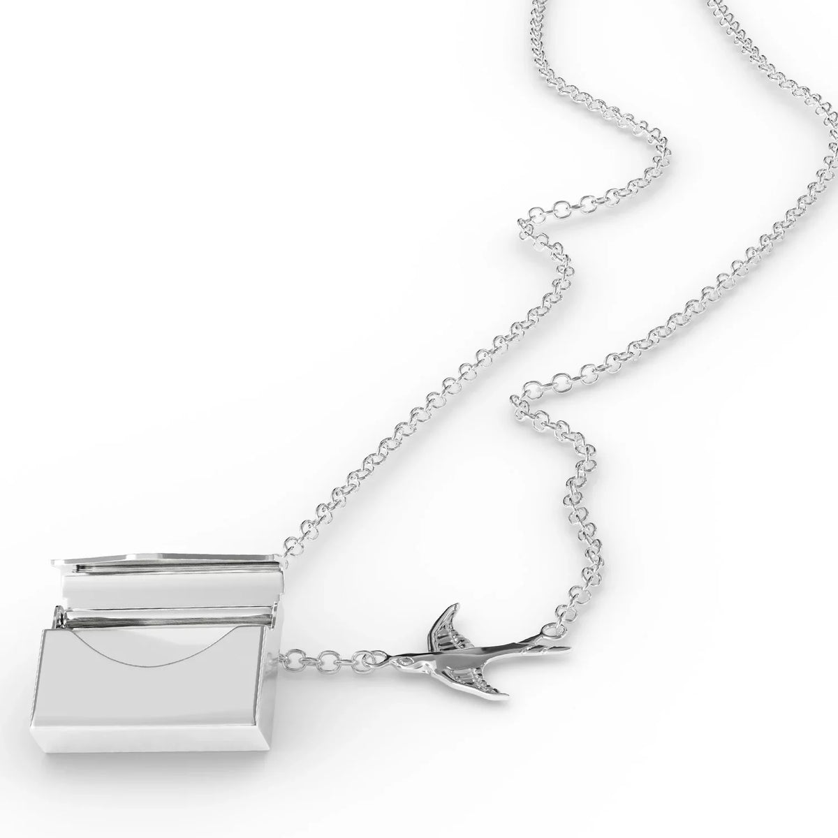 Locket Necklace Irish Coffee Cocktail; Vintage style in a silver Envelope Neonblond