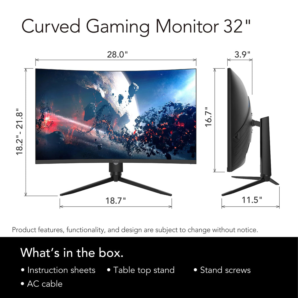 Funai 32" FHD Curved 240Hz; 1ms; HDR; VA; AMD FreeSync™ Premium Enabled Gaming Monitor (FGM-32C545)