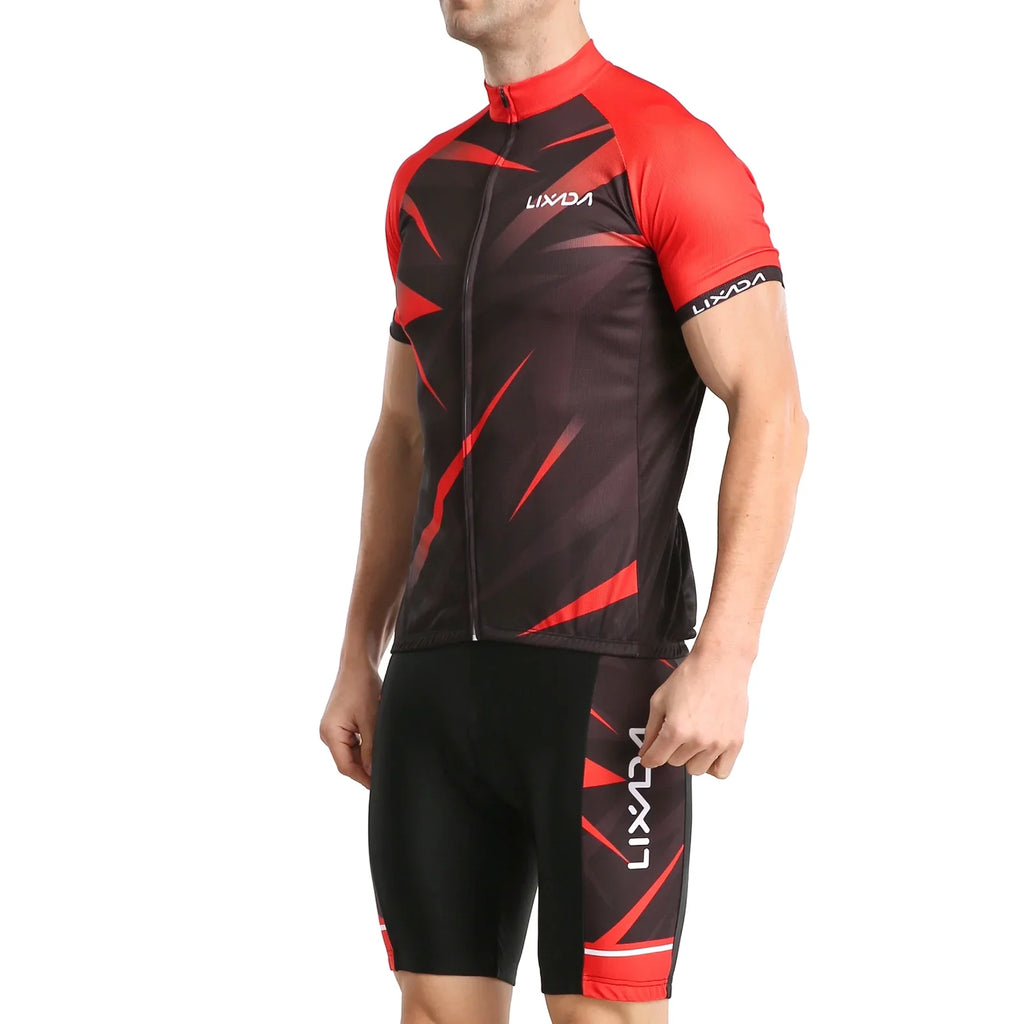 Lixada Cycling Jersey;Breathable Sleeve Bike Shirt And Padded And Padded Mtb Sleeve Bike Shirt Men Breathable Sleeve Bike Shirt And Padded Mtb Suit Set Shirt+3d Cushion Men's Set Sleeve Qahm Zdhf