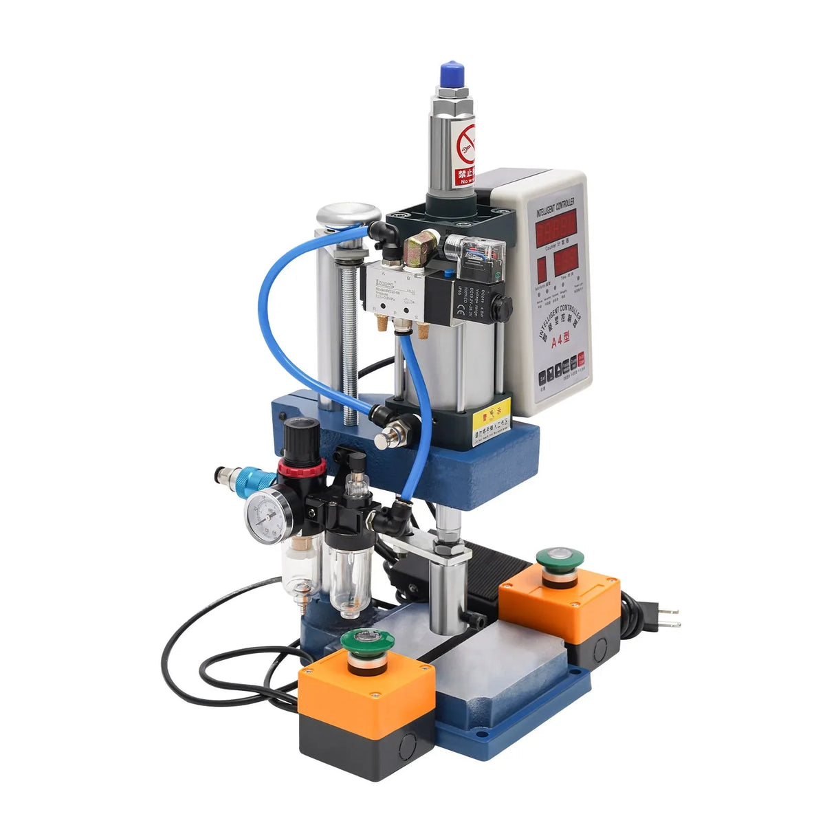 Wuzstar Pneumatic Punch Press Device; 440lbs Digital Double Control Desktop Punching Press Device