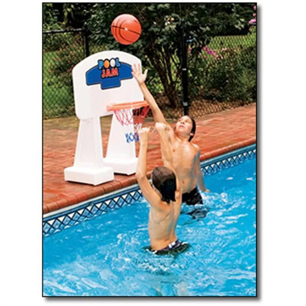 SWIMLINE Pool Basketball Hoop Poolside Game POOL JAM Heavy Duty With Plastic Rim For Kids & Adults Swimming Splash Hoops Games With Midsize Basketball; Toy For Pools; Outdoor Summer Hoops 9189M