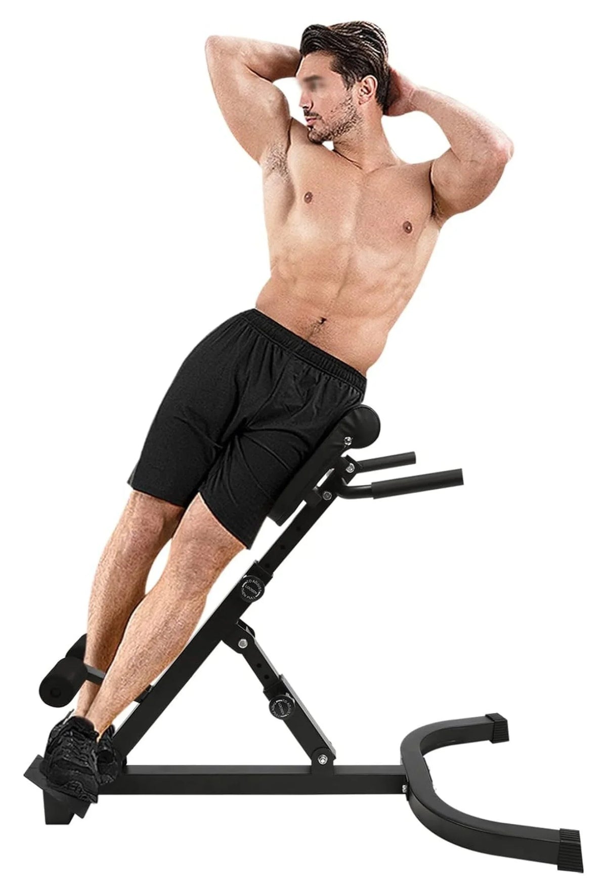 Hyperextension Bench with Adjustable Height and Back; Multi-functional Workout Bench; Back Extension Chair