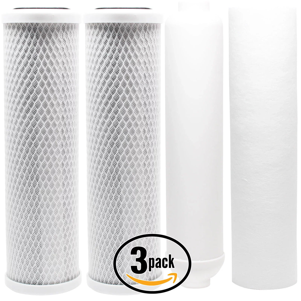 3-Pack Replacement Filter Kit for US Systems 200-APRO-5050 RO System - Includes Carbon Block Filters; PP Sediment Filter & Inline Filter Cartridge - Denali Pure Brand