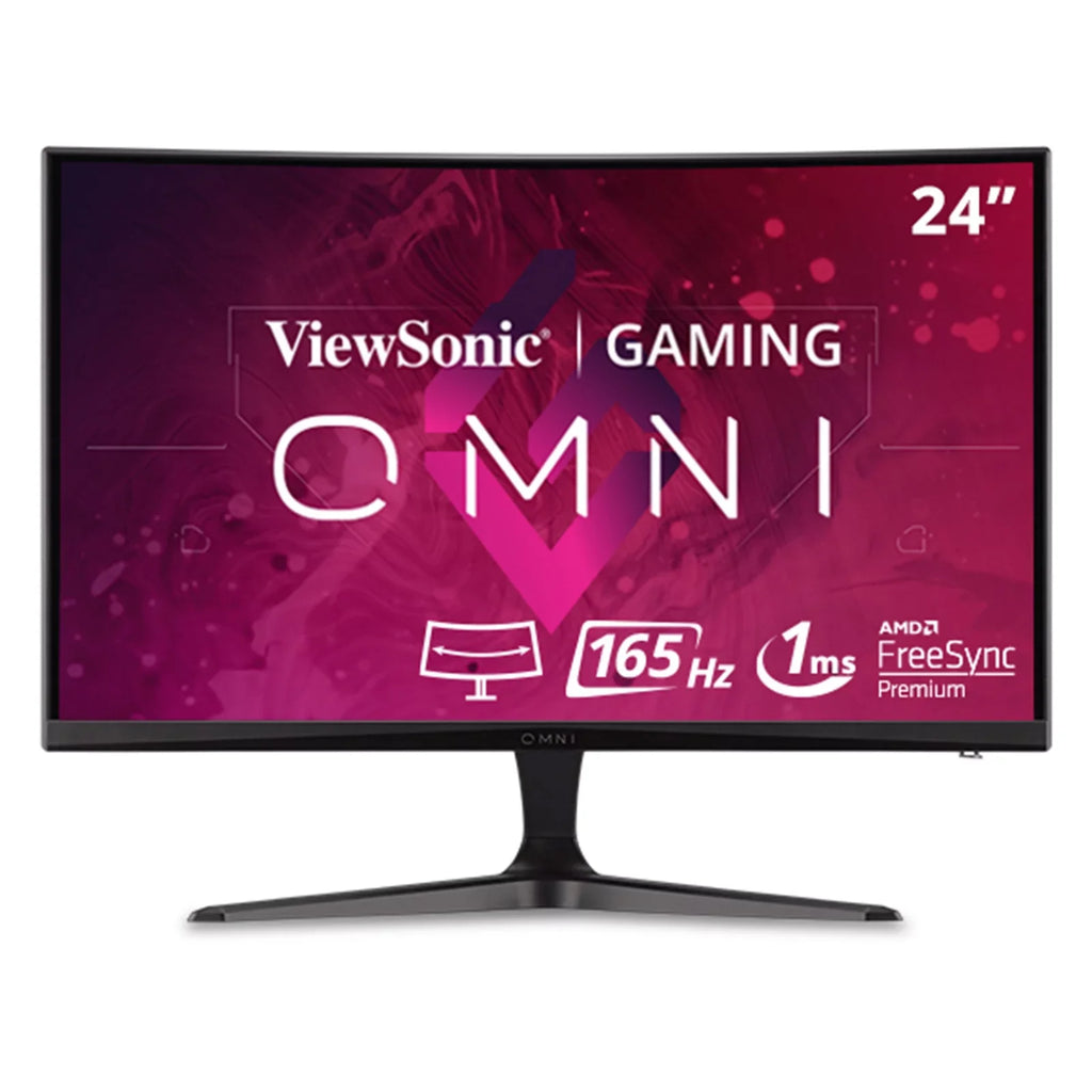 ViewSonic OMNI VX2418C 24 foot 1080p 1ms 165Hz Curved Gaming Monitor with AMD FreeSync Premium; Eye Care; HDMI and DisplayPort