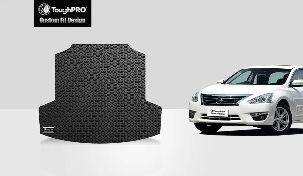 ToughPRO - Trunk Mat Compatible with Nissan Altima - All Weather Heavy Duty (Made in USA) - Black Rubber - 2019