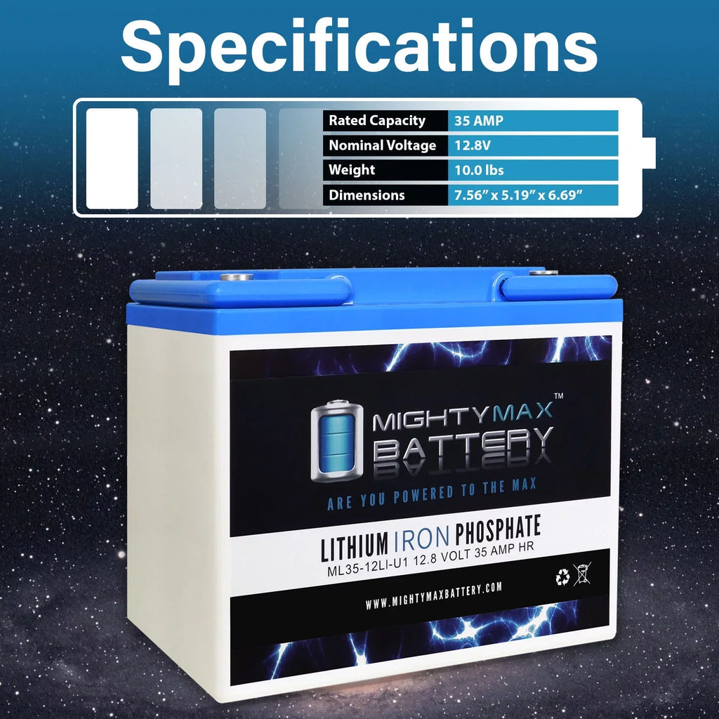 12V 35AH U1 Lithium Replacement Battery compatible with Goal Zero Yeti 400 Solar Generator - 3 Pack