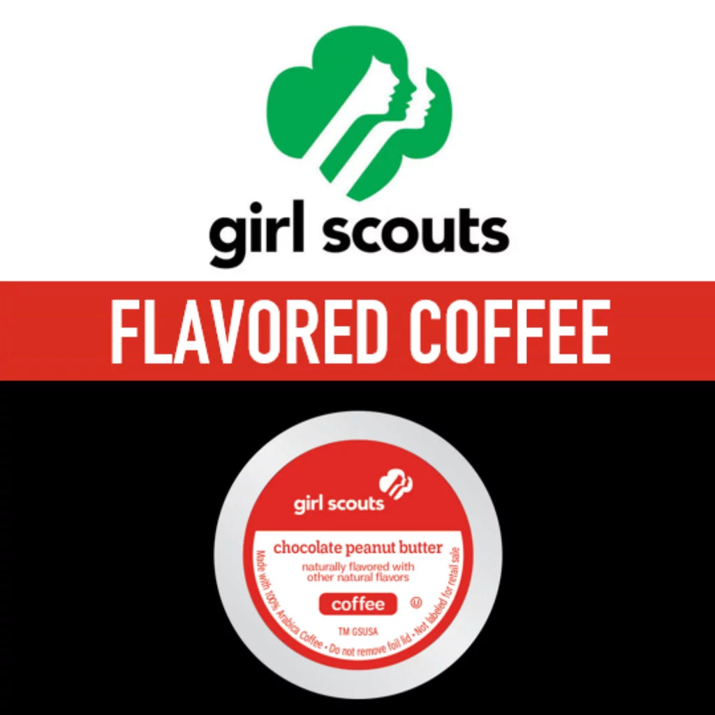 Girl Scouts® Chocolate Peanut Butter Flavored Coffee; Medium Roast; 72 Count (Pack of 4); Single Serve Coffee Pods for Keurig K-Cup Brewers