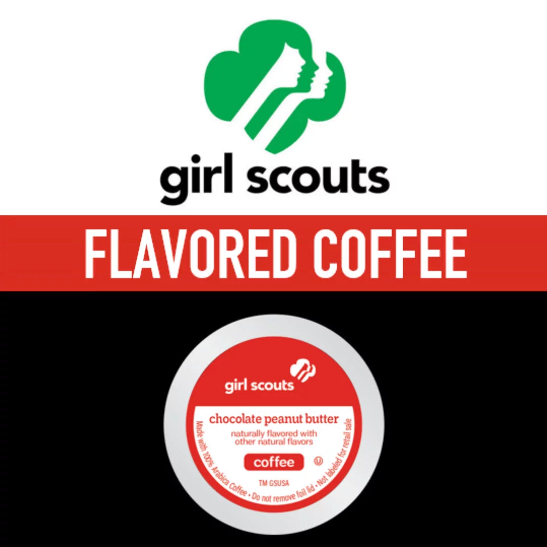Girl Scouts® Chocolate Peanut Butter Flavored Coffee; Medium Roast; 72 Count (Pack of 4); Single Serve Coffee Pods for Keurig K-Cup Brewers