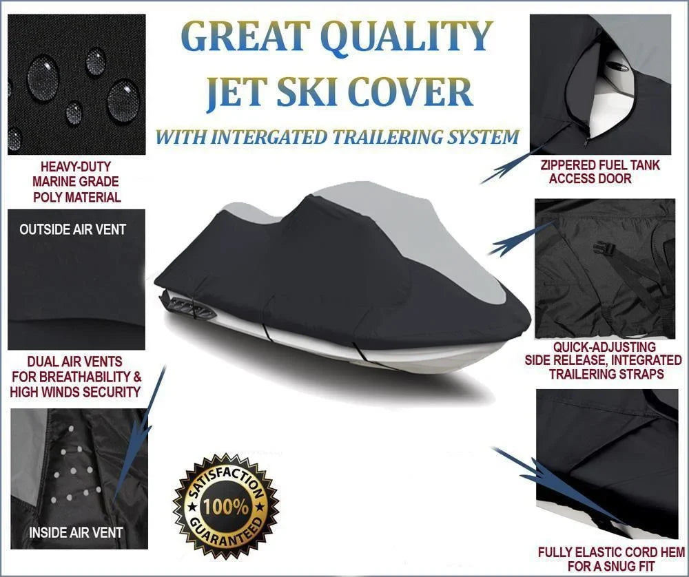SUPER HEAVY-DUTY PWC 600D JET SKI Cover Compatible for Polaris Virage i 2002 2003 2004
