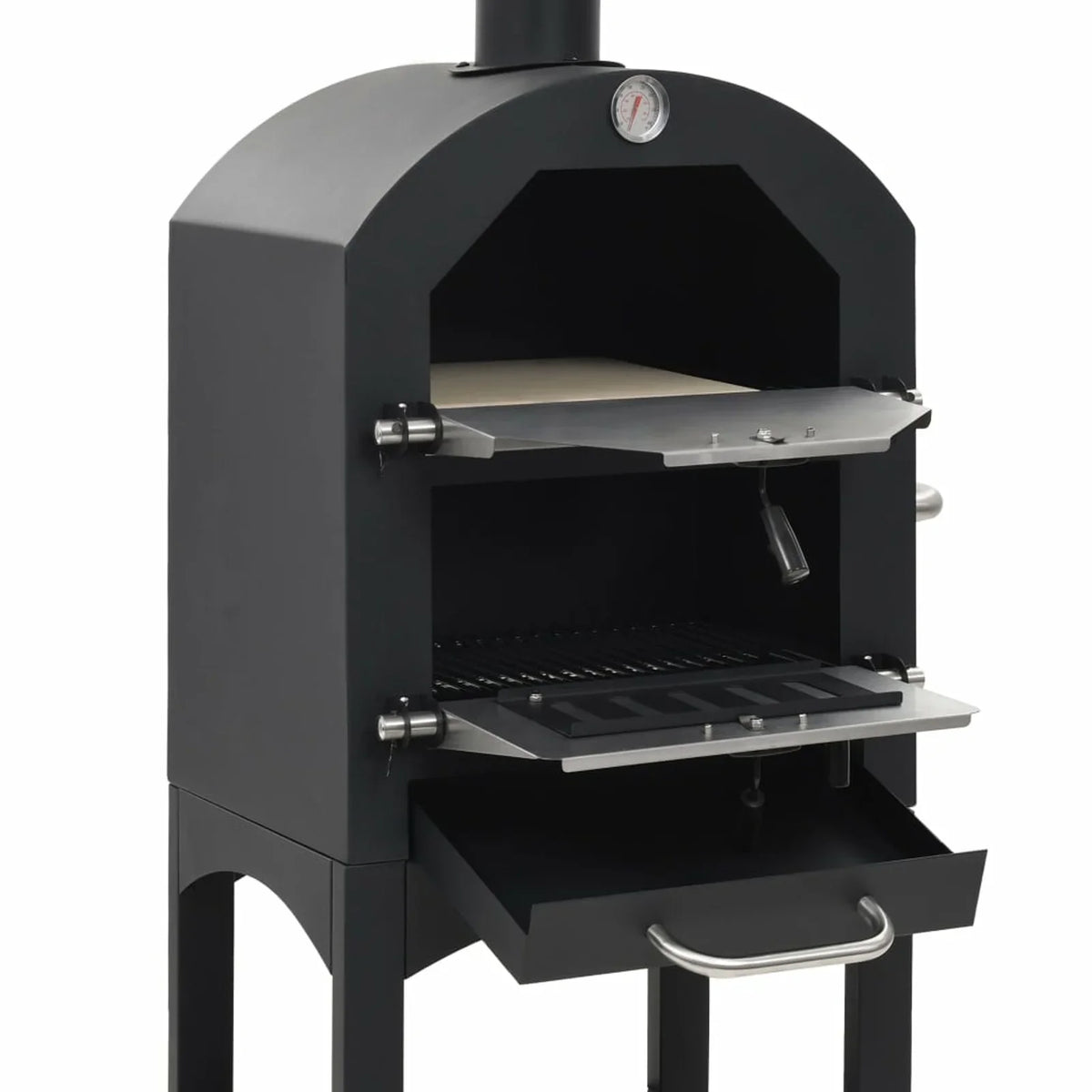 Suzicca Charcoal Fired Pizza Oven with Fireclay Stone