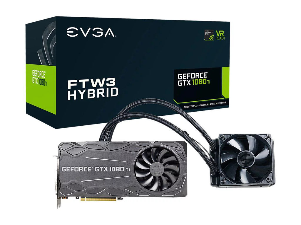 NEW EVGA GeForce GTX 1080 Ti FTW3 HYBRID GAMING; 11GB GDDR5X; HYBRID & RGB LED; iCX Technology - 9 Thermal Sensors Graphics Card 11G-P4-6698-KR