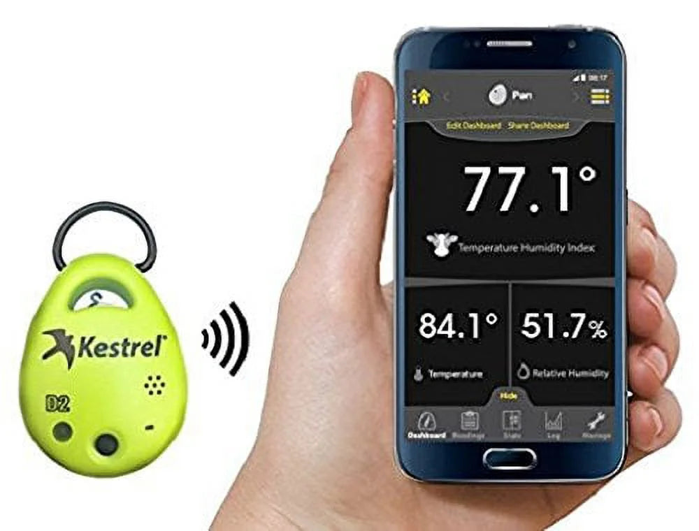 Kestrel DROP D2AG Livestock Heat Stress Monitor; HiViz Green