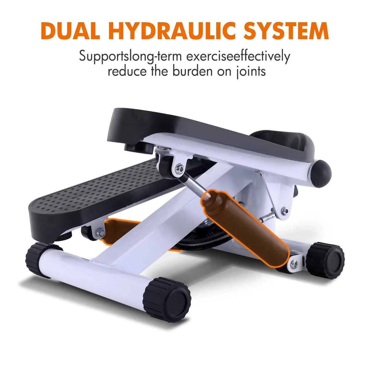 Stair Stepper for Exercise; Mini Steppers with Resistance Band; Aerobic Fitness Stepper Exercise Home Workout Equipment for Full Body Workout White