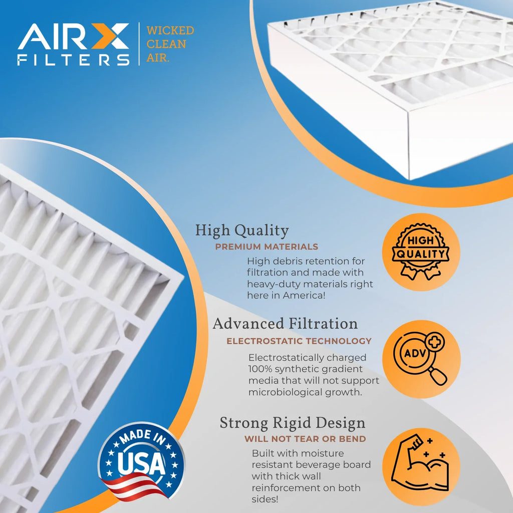 16x20x4 Air Filter MERV 11 Comparable to MPR 1000; MPR 1200 & FPR 7 Compatible with White Rodgers FR1000M-111 Premium USA Made 16x20x4 Furnace Filter 6 Pack MERV 11 by AIRX FILTERS WICKED CLEAN AIR.