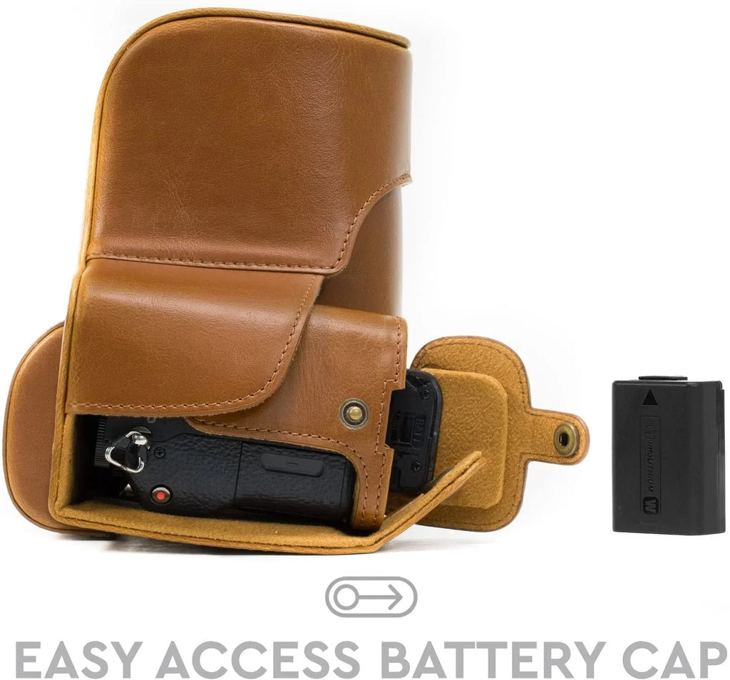 MegaGear Sony Alpha A7S II; A7R II; A7 II (28-70mm) Ever Ready Leather Camera Case and Strap; with y Access -