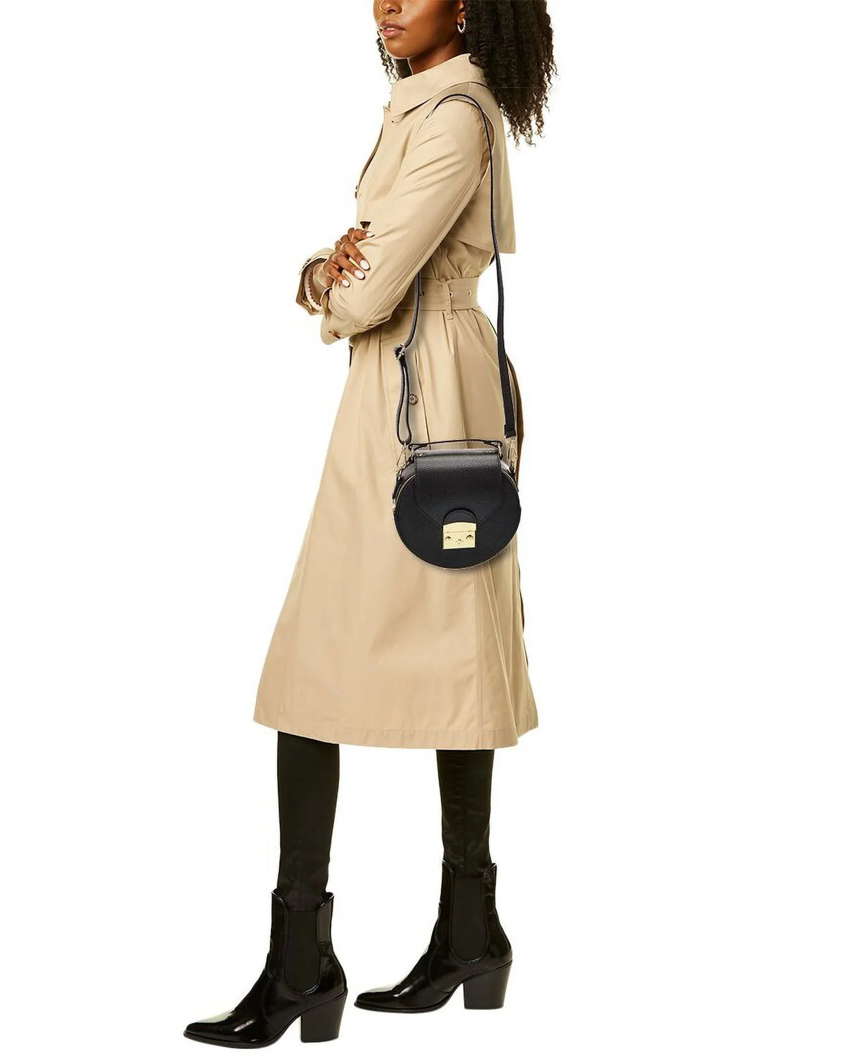 Persaman New York Aline Leather Crossbody; Black