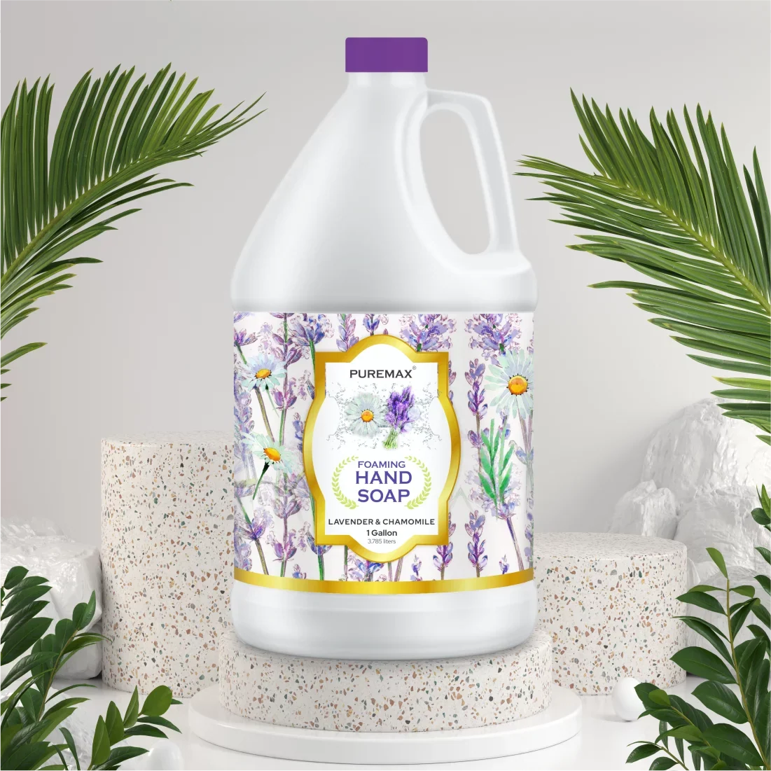 Puremax Foaming Hand Soap Lavender Refills with Essential Oils | Gentle; Moisturizing 128 fl oz