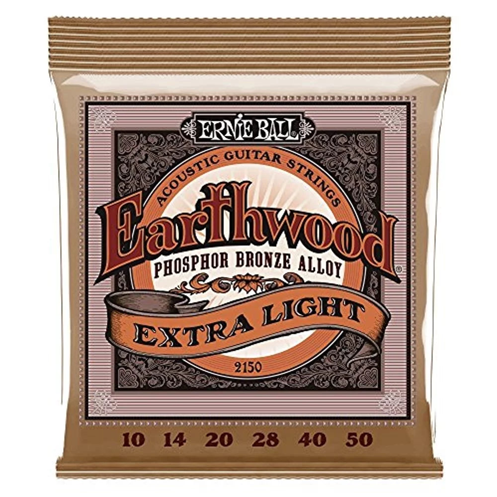 6 PACK Ernie Ball P02150 Earthwood Extra Light Phosphor Bronze Acoustic String Set; .010 - .050