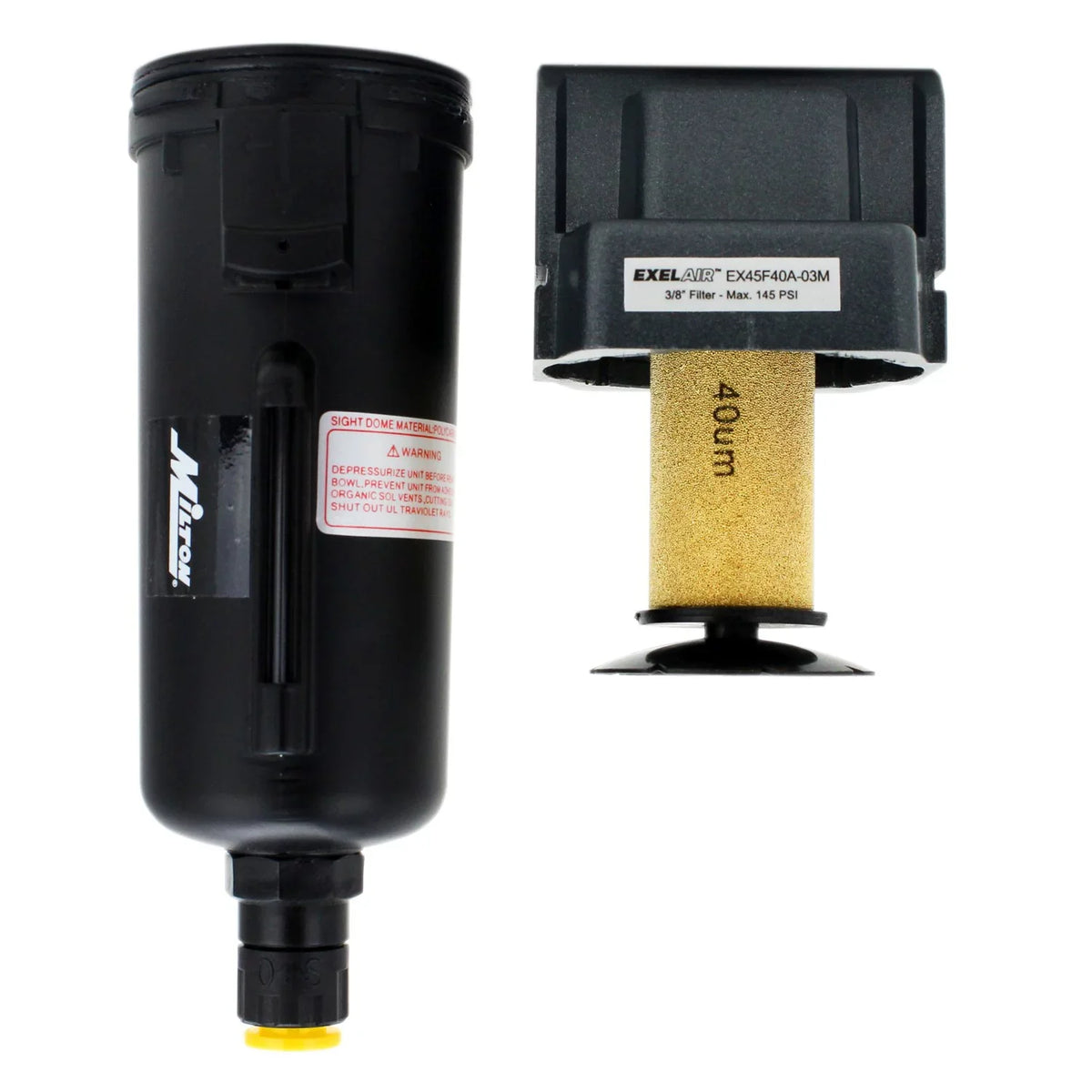 EXELAIR™ by Milton FRL Air Filter - 3/8" NPT - Metal Bowl; Automatic Float/Overnight (EX45F40A-03M)