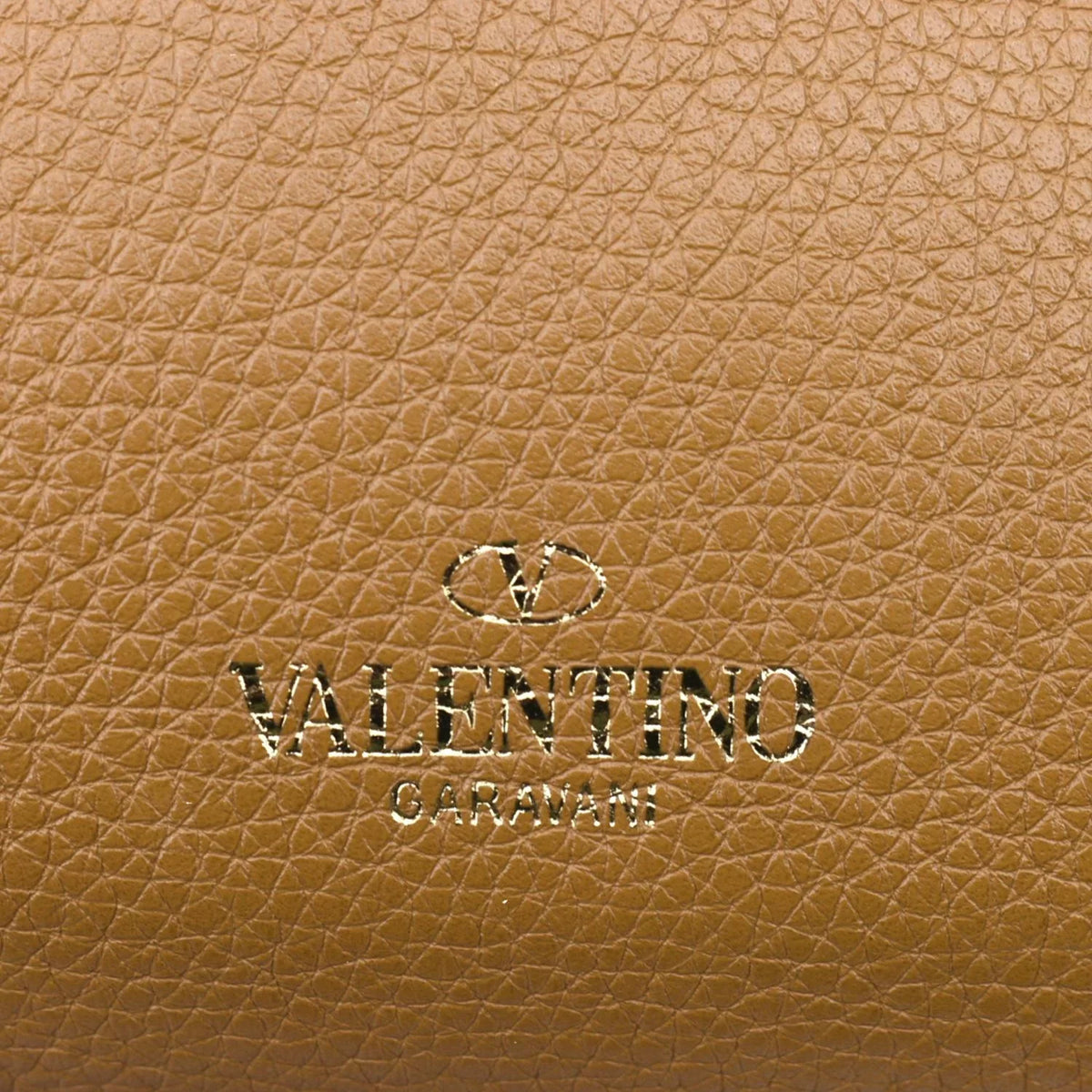 Pre-Loved VALENTINO Spike Leather Belt Bag Camel