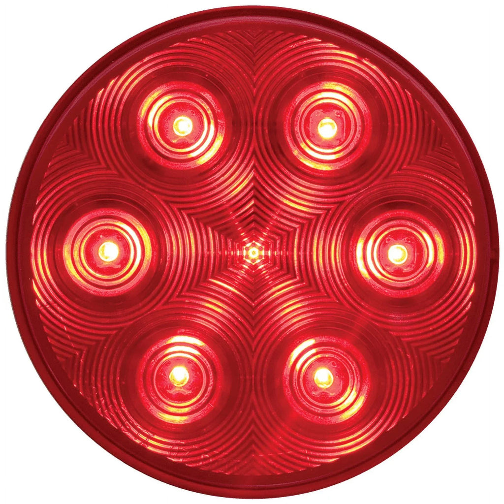 Optronics 4" Round Red LED 7 Diode Stop Turn Tail Light With WeatherTight 3 Pin STL13RMB