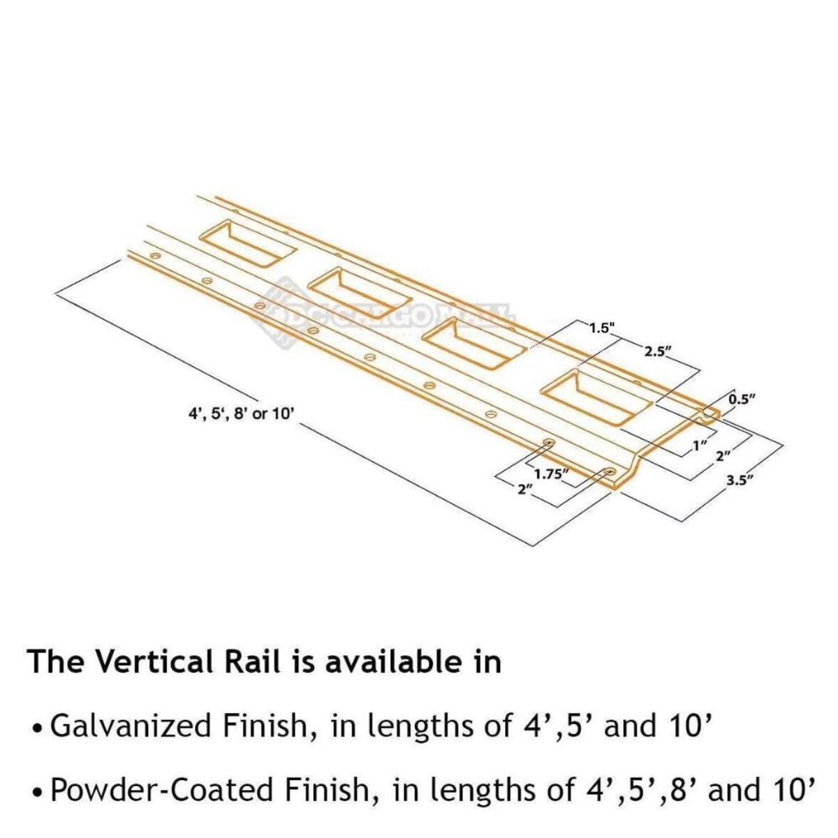 "6 Pack | 5' E Track Tie-Down Rail; Powder-Coated Steel ETrack TieDown | 5' Vertical E-Track Bolt-On Tie Down Rail for Cargo on Pickups; Trucks; Trailers; Vans"