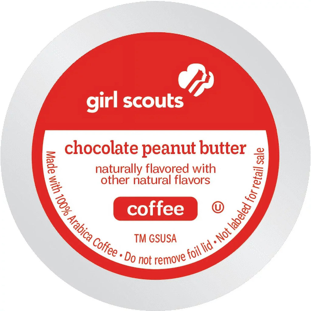 Girl Scouts® Chocolate Peanut Butter Flavored Coffee; Medium Roast; 72 Count (Pack of 4); Single Serve Coffee Pods for Keurig K-Cup Brewers