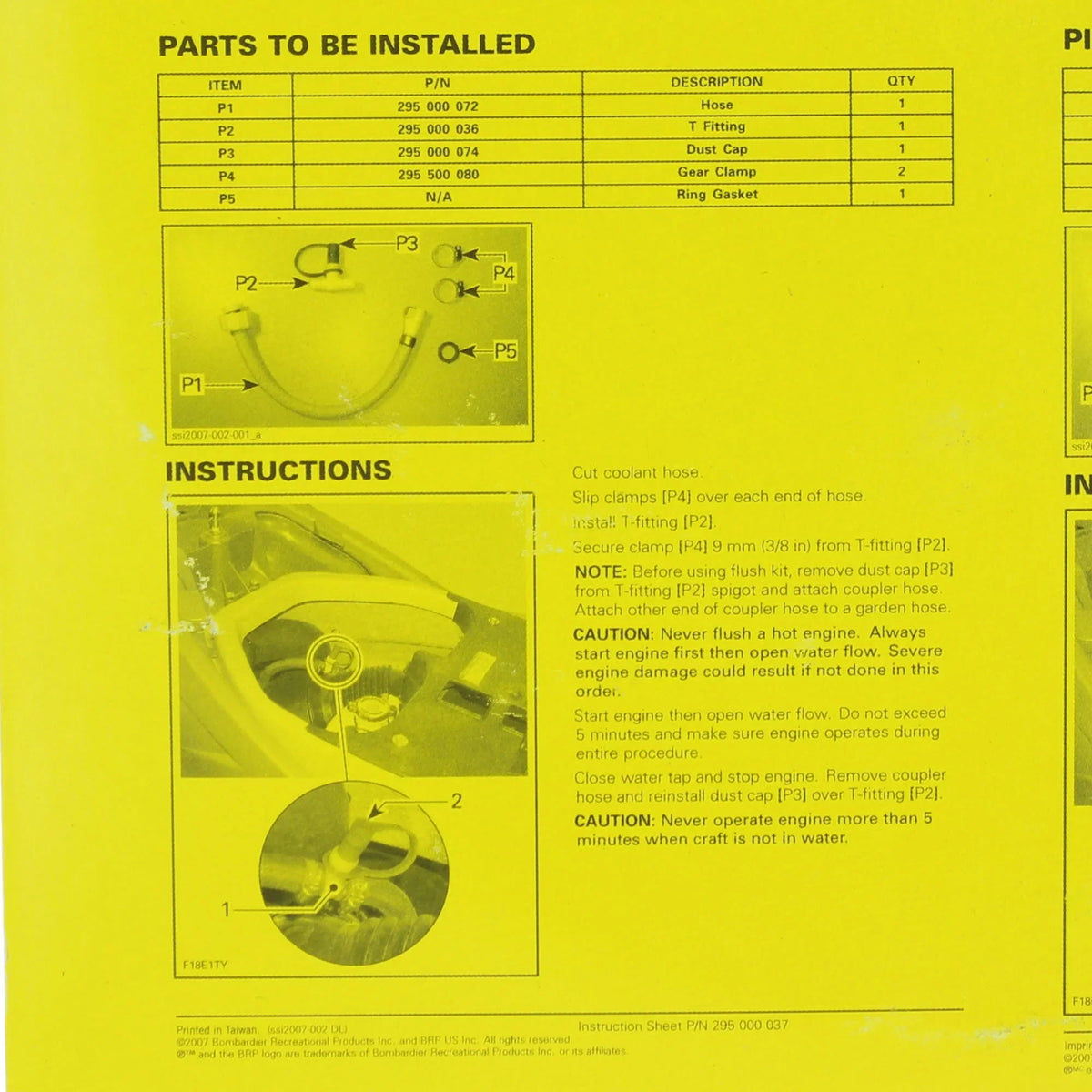 Sea-Doo New OEM Engine Flush Kit; 295500068