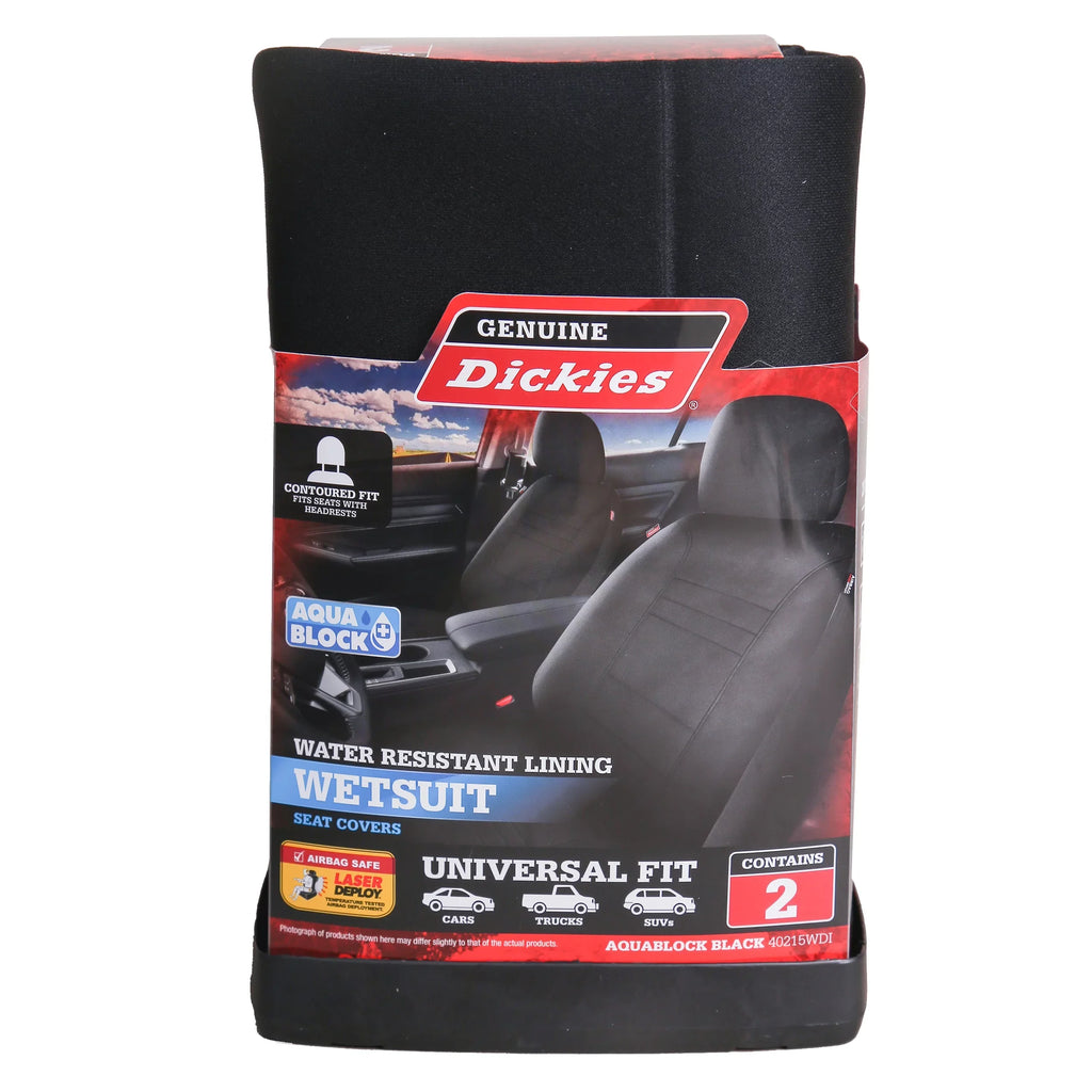Genuine Dickies 2 Piece Aquablock Universal Car Seat Covers; Gray