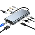 Kidsol USB C Laptop Docking Station 11-in-1 Multi-Port with 4K HDMI; VGA;Type-C PD100W Power;USB A*4; Gigabit LAN;SD;MicroSD;Compatible with Lenovo HP Dell MacBook Pro;Air 3.5mm Ports