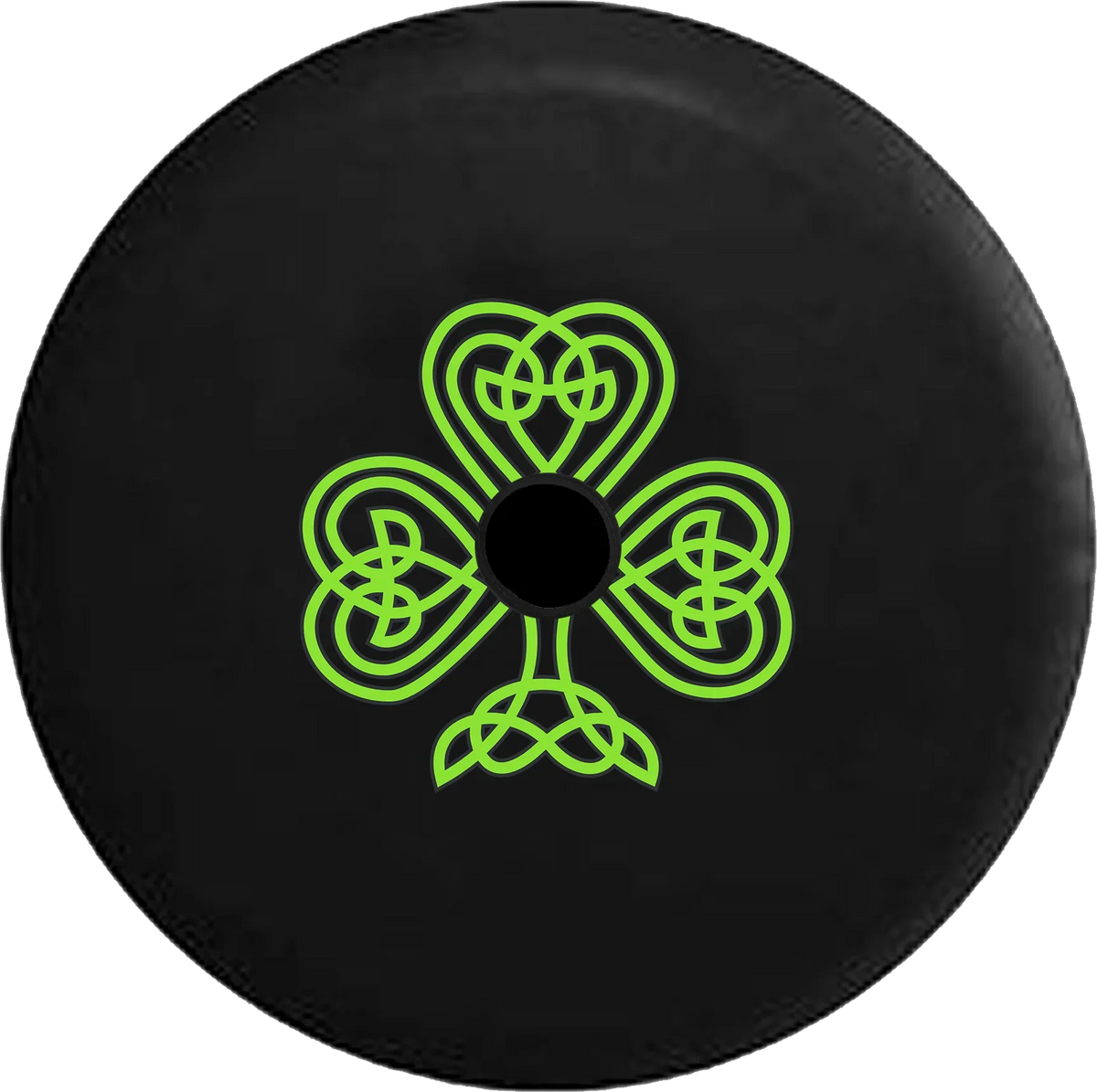 2018 2019 Wrangler JL Backup Camera Green Celtic Knot Shamrock Irish Heritage Spare Tire Cover for Jeep RV 33 foot