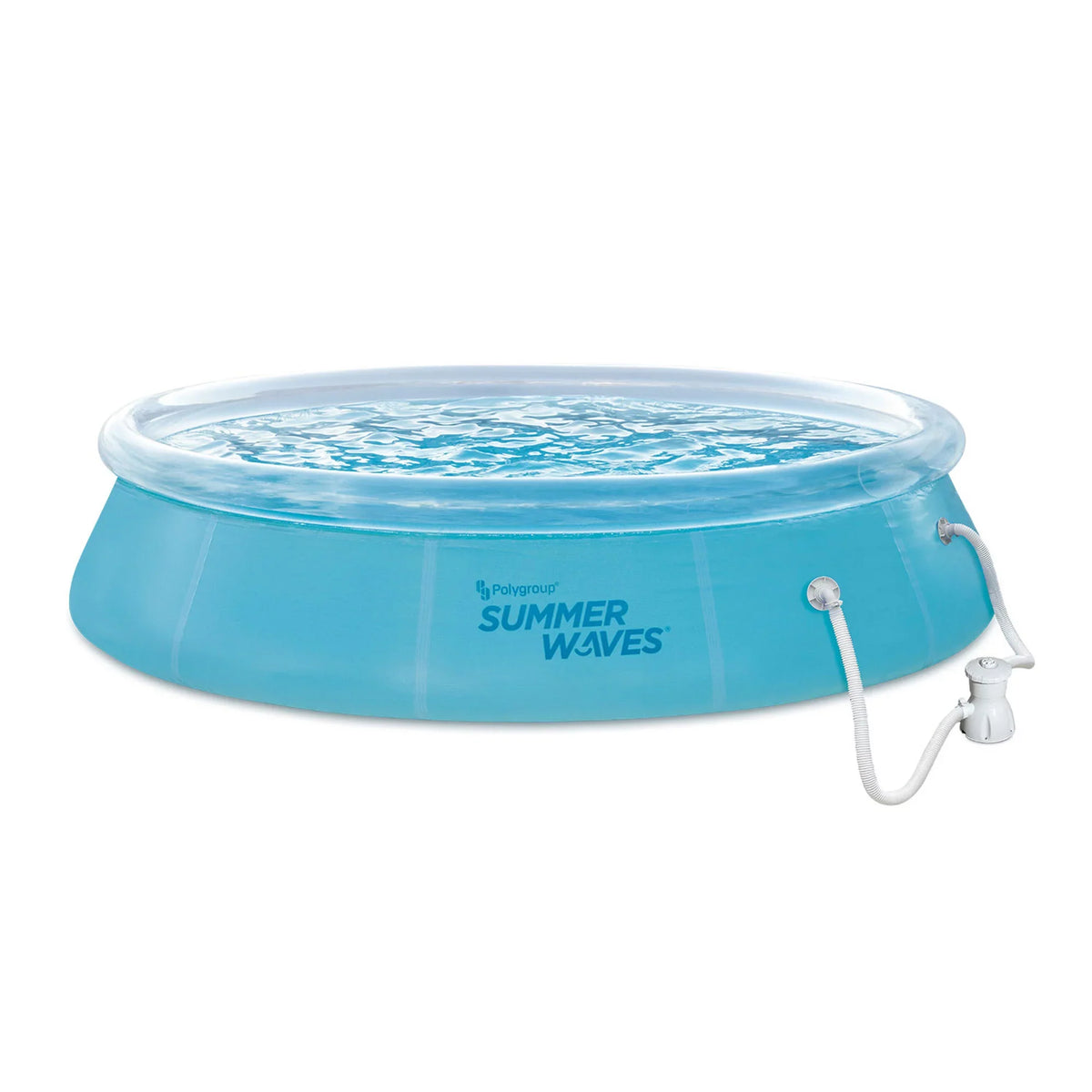 Summer Waves 12 Foot Wide Transparent Quick Set Inflatable Top Ring Pool; Clear
