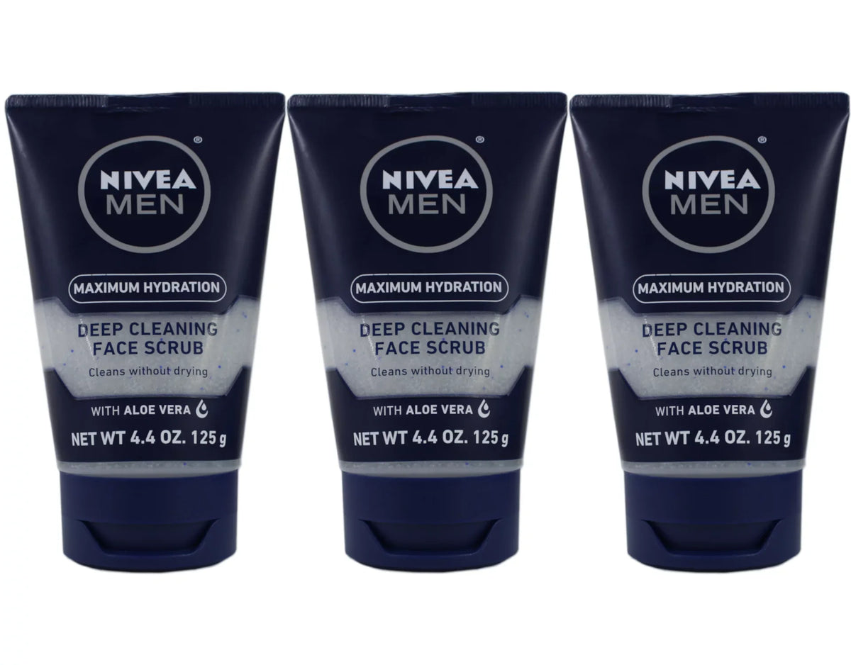 3 Pack - Nivea for Men Energizing Face Scrub 4.4 oz (125 G) Each