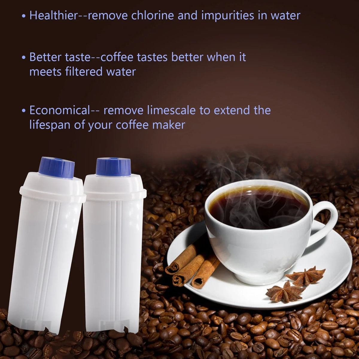 4Pcs Coffee Replacement Filter Cartridge Replacement Filter Coffee Filter Compatible with Delonghi DSL C002 Maker Apparatus Coffee Apparatus Accessory Filter for Coffee Maker