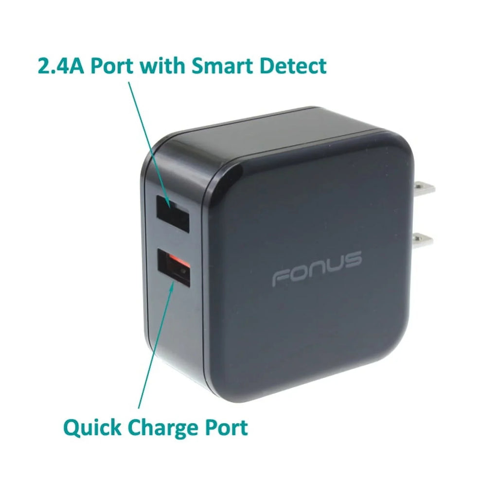 Type-C USB Cable Fast Home Car Charger 6ft Long Travel Power Q1Z for Samsung Galaxy Fold A9 A50 A20 A10e - Sonim XP8 XP3 - Sony Xperia 5 10 Plus 1 - Xiaomi Redmi Note 7; Mi Mix 2 9T 9