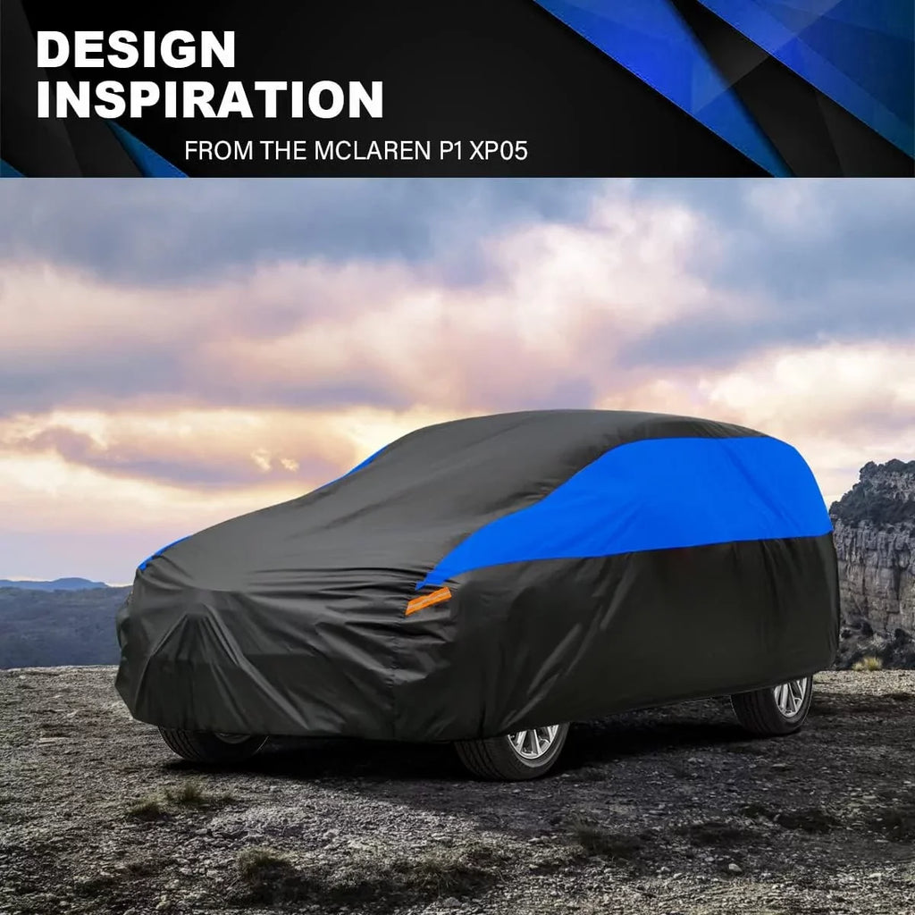 SUV Car Cover Fluidproof All Weather ; Size 1 FitSUV-Length up to 181 inch; Blue