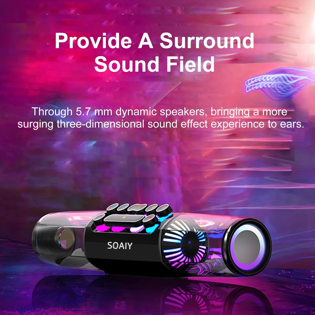 soaiy Sound Bar;Box Tf Port Subwoofer Key Sound Hifi Computer Bt Pc Lap Tablet Pc Laptop Tablet Computer Bt Subwoofer 3.5mm Audio Input Soaiy Sound Box Tf Player Sound Player Sound Box Eryue