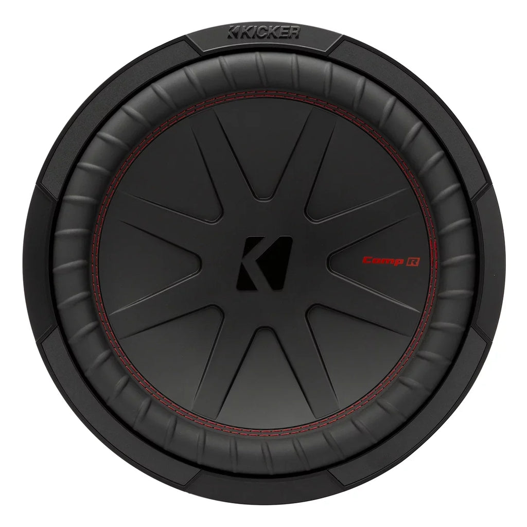 KICKER CompR 12 millimeter 4 Ohm DVC 1000W Max Power Car Audio Subwoofer; Black