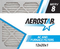 Aerostar 12x20x1 MERV 8; Pleated Air Filter; 12x20x1; Box of 6; Made in the USA