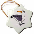 3dRose Sammy Seagull - Snowflake Ornament; 3-inch